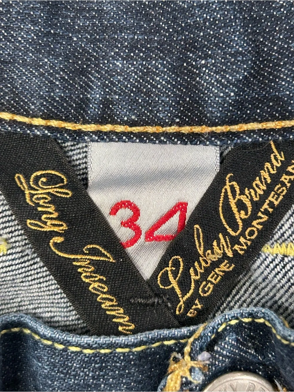Lucky‎ Brand Vintage Gene Montesano Classic Fit Straight Leg Jeans Men’s 34/34